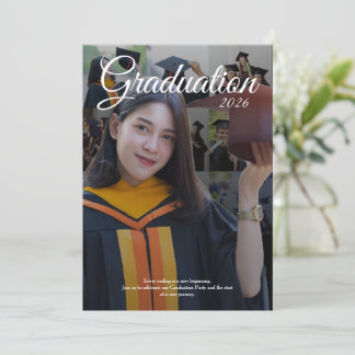 Elegant Afstudeerfeest 2026 Fotocollage Kaart