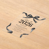 Elegant Afstudeerfeest met Strik Acryl Uitnodigingen (Laagn)