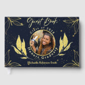 Elegant afstudeerfeest Navy Gold Gastenboek (Voorkant)
