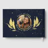 Elegant afstudeerfeest Navy Gold Gastenboek (Achterkant)