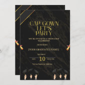 Elegant afstudeerfeest uitnodigen - bewerkbare sja kaart (Voorkant / Achterkant)