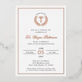 Elegant afstudeerfeest van de medische school folie uitnodiging (Voorkant)