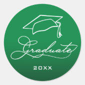 Elegant Afstudeerscript Groene Envelope Zegel (Voorkant)