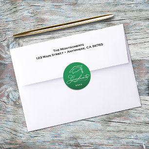 Elegant Afstudeerscript Groene Envelope Zegel