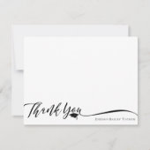 Elegant afstudeerscriptie zwart-wit briefpapier bedankkaart (Voorkant)