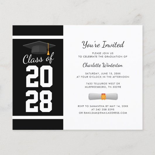 Elegant Afstuderen 2025 Afstudeerder Uitnodiging (Voorkant)