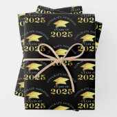 Elegant Afstuderen 2025 Faux Gold Folie Uw Kleur Inpakpapier Vel (In situ)