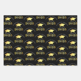 Elegant Afstuderen 2025 Faux Gold Folie Uw Kleur Inpakpapier Vel