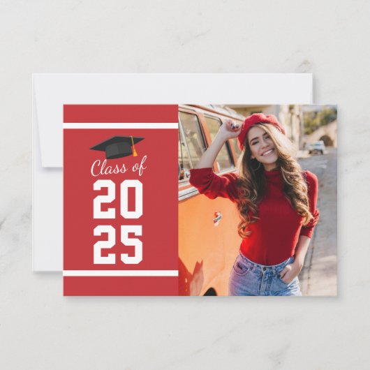 Elegant Afstuderen 2025 Fotofeest Uitnodiging (Voorkant)