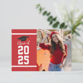 Elegant Afstuderen 2025 Fotofeest Uitnodiging (Staand voorkant)