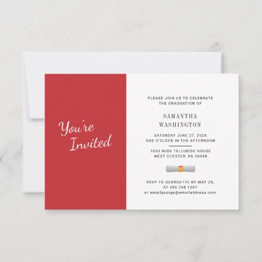 Elegant Afstuderen 2025 Fotofeest Uitnodiging (Achterkant)