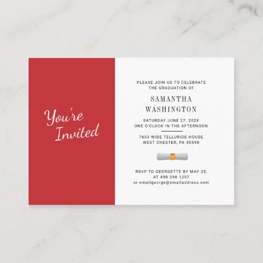 Elegant Afstuderen 2025 Fotofeest Uitnodiging Informatiekaartje (Achterkant)