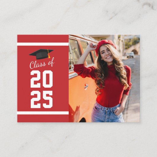Elegant Afstuderen 2025 Fotofeest Uitnodiging Informatiekaartje (Voorkant)