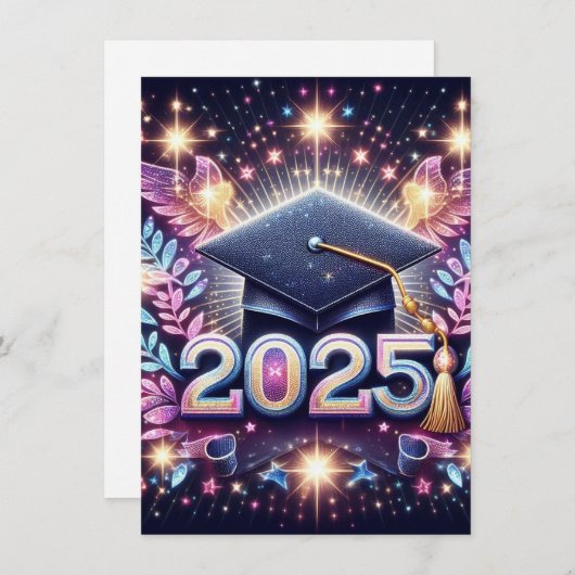 Elegant Afstuderen 2025 Kaart (Voorkant / Achterkant)