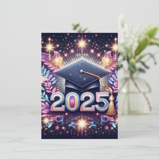 Elegant Afstuderen 2025 Kaart (Staand voorkant)