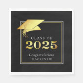 Elegant Afstuderen 2025 Metallic Gold Custom Color Servet (Voorkant)