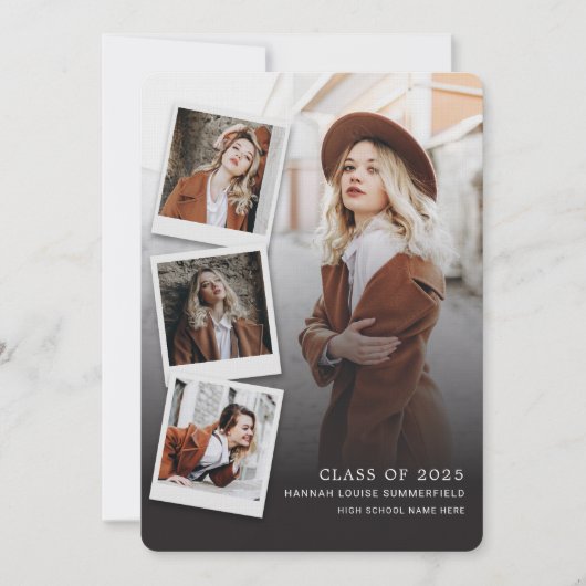 Elegant Afstuderen 2025 Multi Photo Aankondiging (Voorkant)
