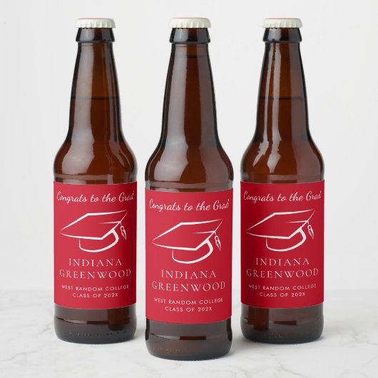 Elegant Afstuderen 2025 Script Modern Bier Etiket (Flessen)