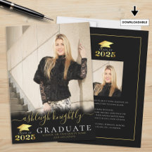 Elegant Afstuderen 2025 Zwart Goud Script 2 Foto's
