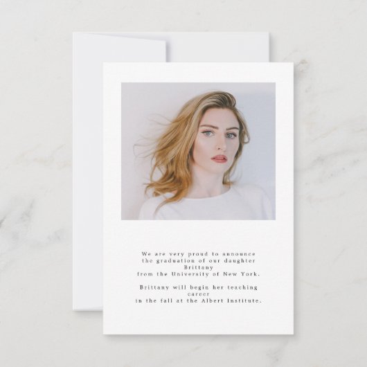 Elegant Afstuderen 2 Aankondiging van het Foto Afs (Achterkant)