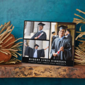 Elegant Afstuderen 3 Foto Collage Black Fotoplaat (Zijkant)