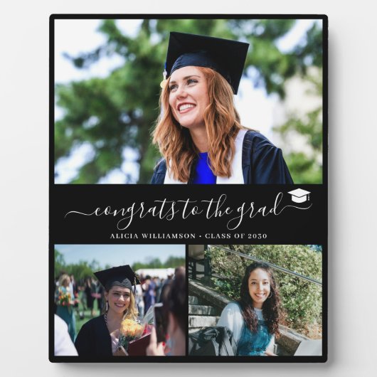 Elegant afstuderen 3 fotocollage afstuderen zwart fotoplaat (Voorkant)