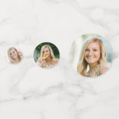 Elegant Afstuderen 3 Foto's Gold Custom Color Confetti (Achterkanten)