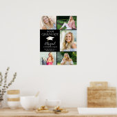 Elegant Afstuderen 5 foto collage zwart wit Poster (Keuken)