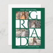 Elegant Afstuderen 5-foto donkergroen Afstuderen (Voorkant / Achterkant)