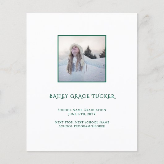 Elegant Afstuderen 5-foto donkergroen Afstuderen (Achterkant)