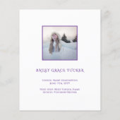 Elegant Afstuderen 5-foto Paarse Afstuderen Uitnod (Achterkant)