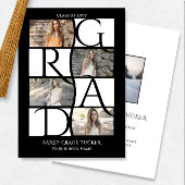 Elegant Afstuderen 5-foto zwart-wit Afstuderen Aankondiging