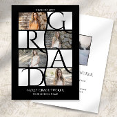 Elegant Afstuderen 5-foto zwart-wit Afstuderen Aankondiging