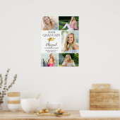 Elegant Afstuderen 5 Fotocollage Faux Gold Pet Poster (Keuken)