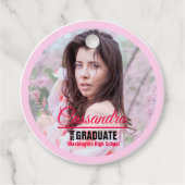 Elegant Afstuderen aangepaste foto Bedankjes Labels (Voorkant)