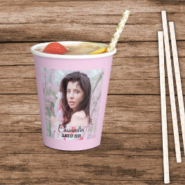 Elegant Afstuderen aangepaste foto Papieren Bekers