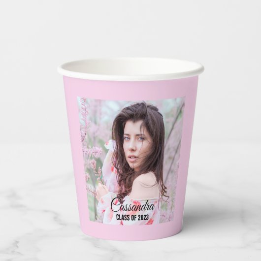 Elegant Afstuderen aangepaste foto Papieren Bekers (Achterkant)