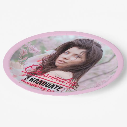 Elegant Afstuderen aangepaste foto Papieren Bordje (Gekanteld)