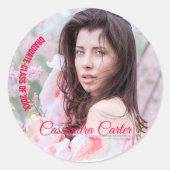 Elegant Afstuderen aangepaste foto Ronde Sticker (Voorkant)