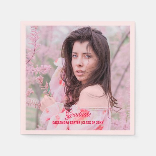 Elegant Afstuderen aangepaste foto Servet (Voorkant)
