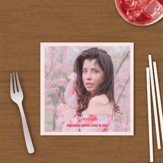 Elegant Afstuderen aangepaste foto Servet