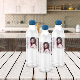 Elegant Afstuderen aangepaste foto Waterfles Etiket