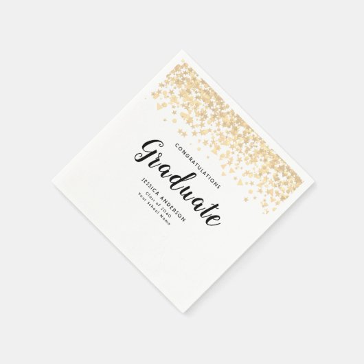 Elegant Afstuderen aangepaste tekst Confetti papie Servet (Hoek)
