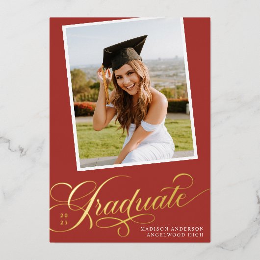 Elegant Afstuderen | Aankondiging Afstuderen Folie (Voorkant)