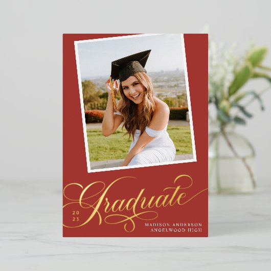 Elegant Afstuderen | Aankondiging Afstuderen Folie (Staand Voorkant)