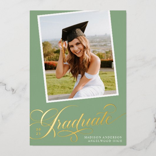 Elegant Afstuderen | Aankondiging Afstuderen Folie (Voorkant)