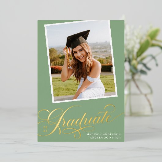 Elegant Afstuderen | Aankondiging Afstuderen Folie (Staand Voorkant)