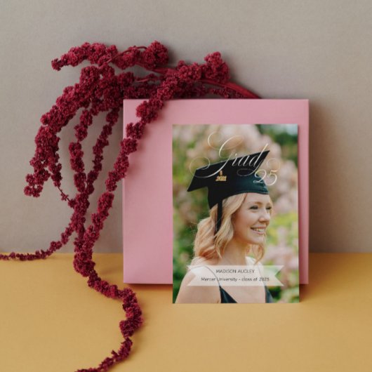 Elegant Afstuderen Aankondiging Meerdere Foto's