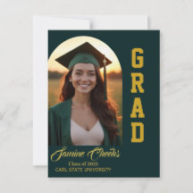 Elegant Afstuderen Aankondiging Uitnodiging Kaart