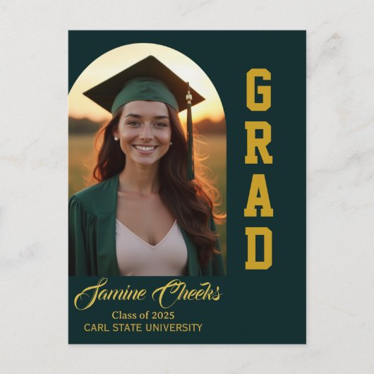 Elegant Afstuderen Aankondiging Uitnodiging Kaart (Voorkant)